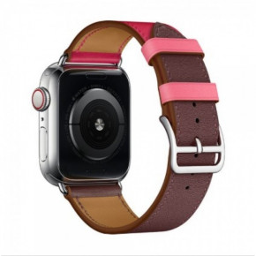  TTech Leather Single loop Series  Apple Watch 42 mm/44 mm Rose Red/Brown (BS-000066650)