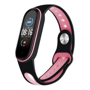  Sport Style BeCover  Xiaomi Mi Smart Band 5 Black-Pink (705167)