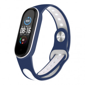  Sport Style BeCover  Xiaomi Mi Smart Band 5 Blue-White (705171)