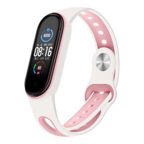  Sport Style BeCover  Xiaomi Mi Smart Band 5 White-Pink (705174)