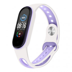  Sport Style BeCover  Xiaomi Mi Smart Band 5 White-Purple (705175)