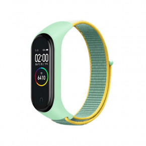  Nylon Style BeCover  Xiaomi Mi Smart Band 5 Green-Yellow (705420)