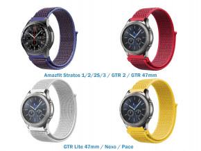   4  Nylon Style Becover  Amazfit Stratos 1/2/2S/3 / GTR 2 / GTR 47mm / GTR Lite 47mm / Nexo / Pace Girl (706566)