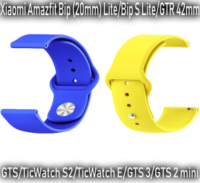   Ukrainian Freedom BeCover  Xiaomi Amazfit Bip (20mm) Lite/Bip S Lite/GTR 42mm/GTS/TicWatch S2/TicWatch E/GTS 3/GTS 2 mini Yellow- Blue (707816)