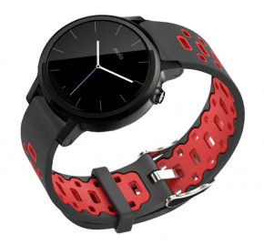   Primo Perfor Classic   Motorola Moto 360 2nd gen (42 mm ) - Black&;Red 4