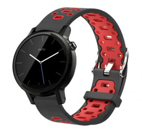   Primo Perfor Classic   Motorola Moto 360 2nd gen (42 mm ) - Black&;Red 6