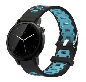   Primo Perfor Classic   Motorola Moto 360 2nd gen (42 mm ) - Black&;Blue 6