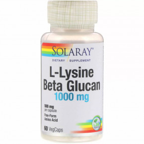  Solaray L-Lysine  Beta Glucan 1000 mg 60  