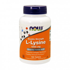  NOW L-Lysine 1000 mg double strength 100 tabs