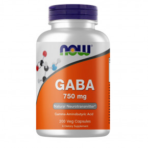  Now Foods GABA 750 mg 200 