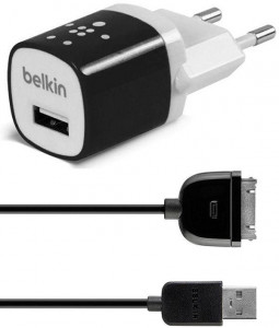    Belkin Travel charger 1USB 1A + iPhone4 cable Black #I/S