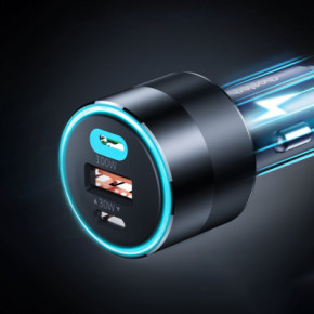   Choetech car 2USB-C+USB-A 130W QC3.0/PD/PPS black (TC0011-BK) 7