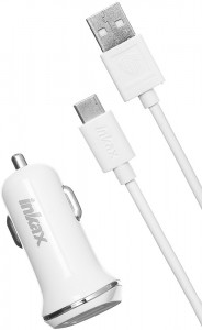    INKAX CD-12 Car charger + Type-C cable 2USB 2.1A White #I/S