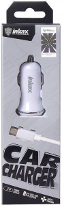    INKAX CD-12 Car charger + Type-C cable 2USB 2.1A White #I/S 3