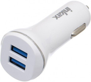    INKAX CD-12 Car charger + Type-C cable 2USB 2.1A White #I/S 5