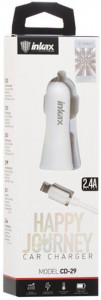    INKAX CD-29 Car charger + Micro cable 2USB 2.4A White #I/S 3