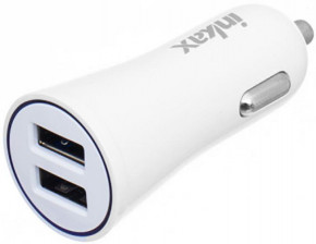    INKAX CD-29 Car charger + Micro cable 2USB 2.4A White #I/S 4