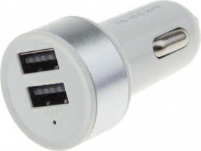    TOTO TZZ-58 Car charger metal 2USB 2,1A Silver #I/S