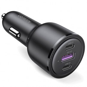  UGREEN 2xUSB-C PD+USB-A QC 69W Fast Car Charger  (CD239) (20467)