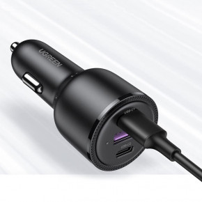  UGREEN 2xUSB-C PD+USB-A QC 69W Fast Car Charger  (CD239) (20467) 3