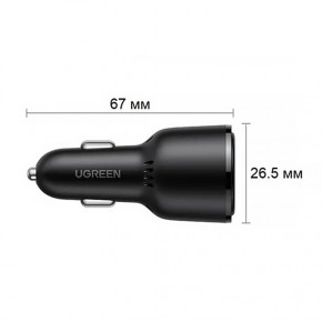  UGREEN 2xUSB-C PD+USB-A QC 69W Fast Car Charger  (CD239) (20467) 4