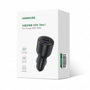  UGREEN 2xUSB-C PD+USB-A QC 69W Fast Car Charger  (CD239) (20467) 5