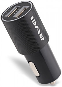    AWEI C-100 Car charger 2USB 2.4A Black #I/S 8