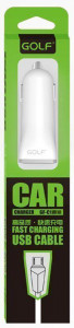    GOLF GF-C1 Car charger + Micro cable 1USB 1A White #I/S 3