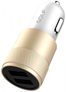    GOLF GF-C13 Car charger 2USB 2.1A Gold #I/S