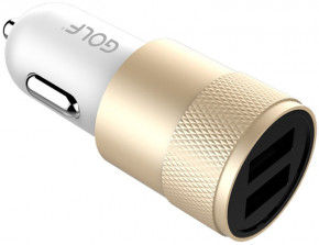    GOLF GF-C13 Car charger 2USB 2.1A Gold #I/S 5