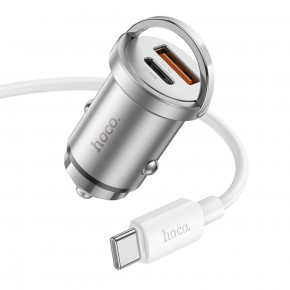    HOCO NZ10 Handy PD45W+QC3.0 car charger set(Type-C to Type-C) Silver 3