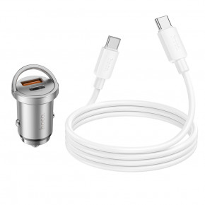    HOCO NZ10 Handy PD45W+QC3.0 car charger set(Type-C to Type-C) Silver 7