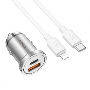    HOCO NZ10 Handy PD45W+QC3.0 car charger set(C to iP) Silver 4