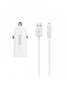    Hoco Z12 + Lightning USB Cable (2USB 2.4A) White