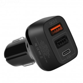    Hoco Z15A QC3.0 (2USB+Type-C 4.8) Black 5