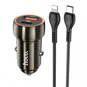    Hoco Z46A (1USB 3A 18W QC3.0  + PD 1Type-C 20W) Grey (S25722) +  Lightning