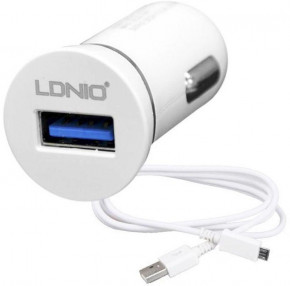    LDNIO DL-C12 Car charger 1USB 2.1A + MicroUsb cable White #I/S