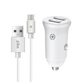    Piko CC-312 (2USB, 3.1A) White +  Type-C (1283126538803)