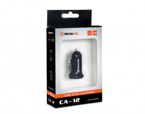    REAL-EL CA-12 (1USBx1A) Black UAH 7