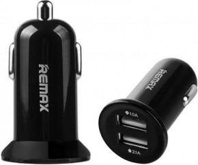    Remax RCC201 2USB 2.1A Mini Car Charger mini Black #I/S