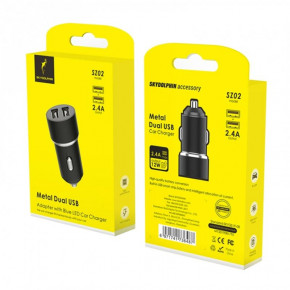 ������������� �������� ���������� SkyDolphin SZ02 Aluminium (2USB, 2.4A) Black (AZP-000074) 6