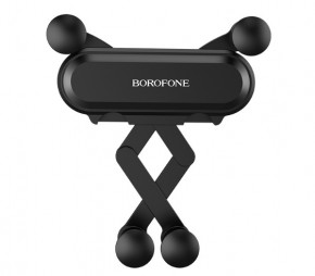  Borofone Eddie, gravity in-car phone holder for air outlet Black (BH19)