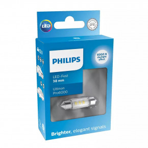   Philips 11854CU60X1 White Ultinon Pro6000 12V C5W 38mm 6000K 1pcs. blister