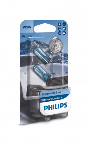  Philips 12961WVUB2 W5W 12V W2.1X9.5d WhiteVision ultra 60% (3300K) 2/