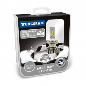   LED   Tungsram Megalight LED +200 12V H7 24W 6000K (2 ./)