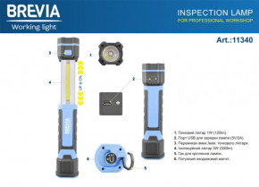    Brevia LED 3W COB+1W LED 300lm 2000mAh, microUSB (11340) 5