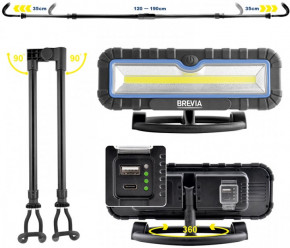    Brevia LED 120-190 2x10W COB 2x1000lm 2x4000mAh Power Bank, type-C (11520) 3