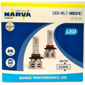    Narva 18038 HB3/HB4 12/24v 6500K X2 24W RPL Range Performance 3