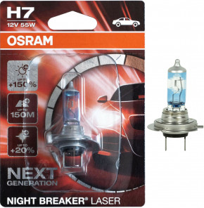  OSRAM 64210NL-01B H7 Night Breaker LASER NG 150% 55W 12V PX26d 1/ 3