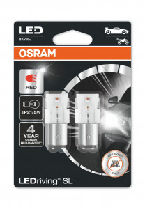    OSRAM LEDriving SL 7528DRP-02b P21/5W 12V BAY15d RED 5